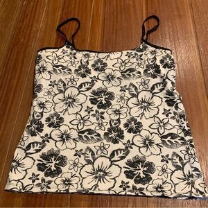 SO wear it declare it Tropical Hawaiian Black White Tank Top XL